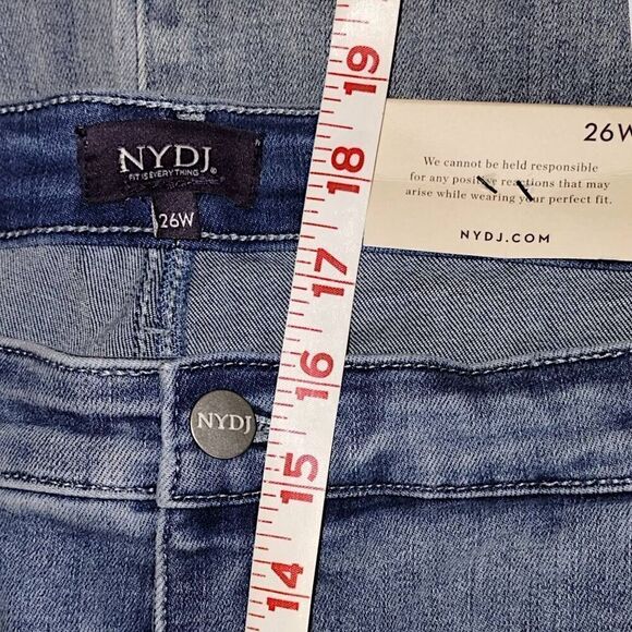 NYDJ Womens Jeans Sz 26W Girlfriend Faded High Rise Straight Leg Plus Classicore - Picture 10 of 12